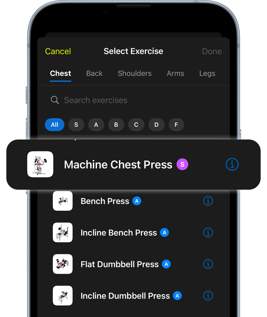 Exercise Tier Ratings Screenshot